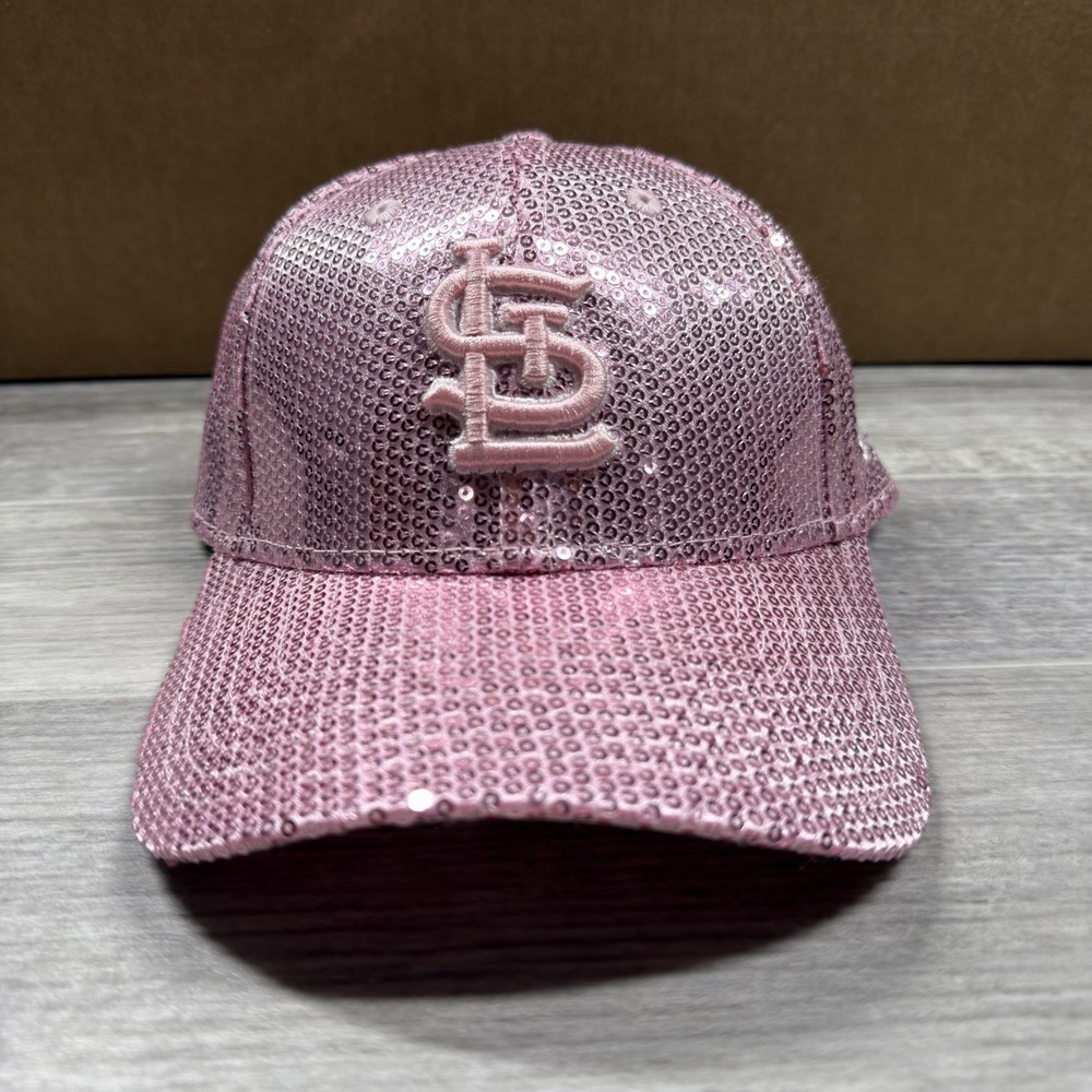 New Era St Louis Cardinals MLB Pink 9Forty Sequin Adjustable Cap Hat OSFM New